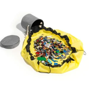 Yellow Toy Storage Basket and Play Mat | 2 az 1-ben játékkosár és játszószőnyeg - Sárga