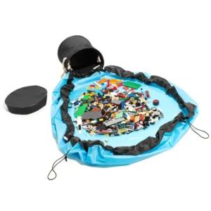 Blue Toy Storage Basket and Play Mat | 2 az 1-ben játékkosár és játszószőnyeg - kék