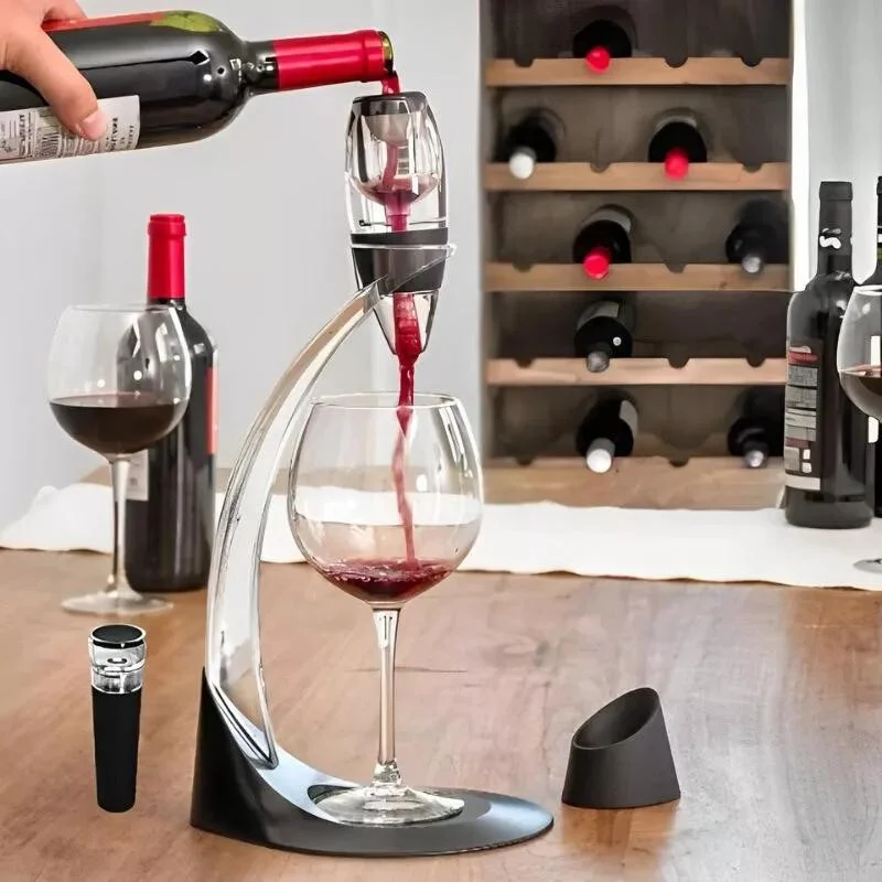 Wine Decanter with Curved Stand | Boros dekantáló ívelt tartóval