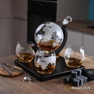 Globe Decanter set | Globusz dekanter ajándék készlettel, 4db pohárr