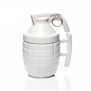 White Grenade Mug with Pin