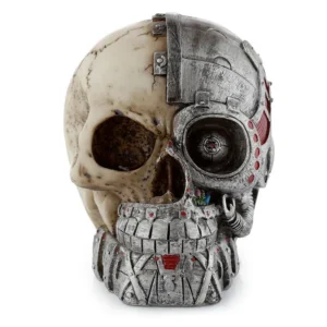 Steampunk Half-Robot Skull