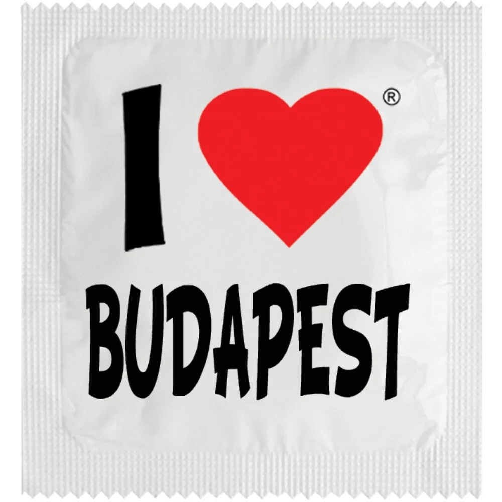 Condom - I Love Budapest (white) I Egyedi Óvszerek