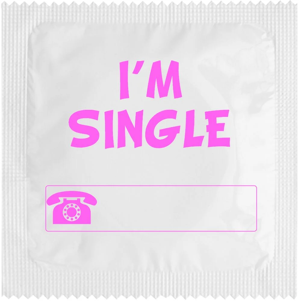 Condom - I'M Single (pink) I Egyedi Óvszerek
