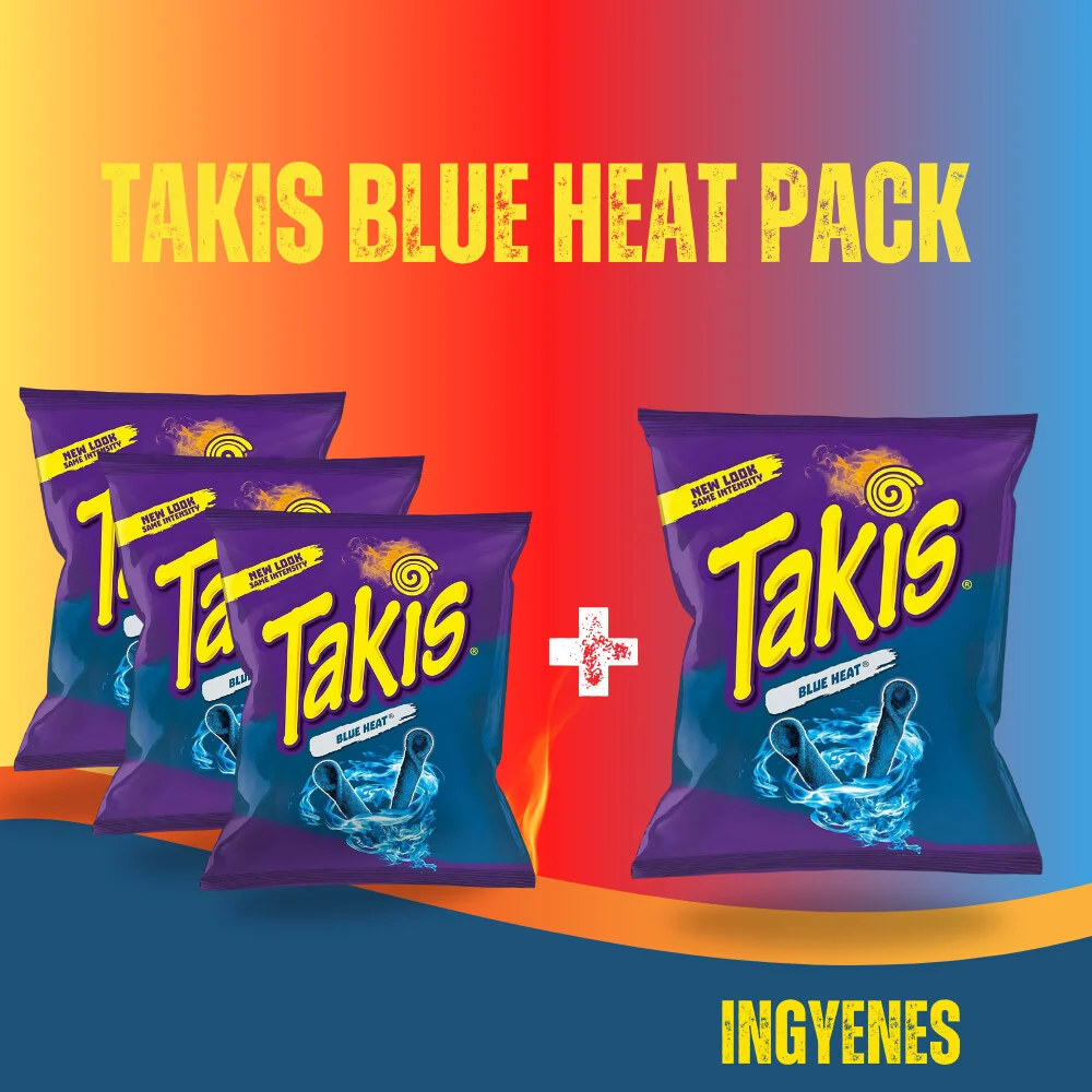 Takis Blue Heat csípős Mexikói chips 92g - 4 darab Pack