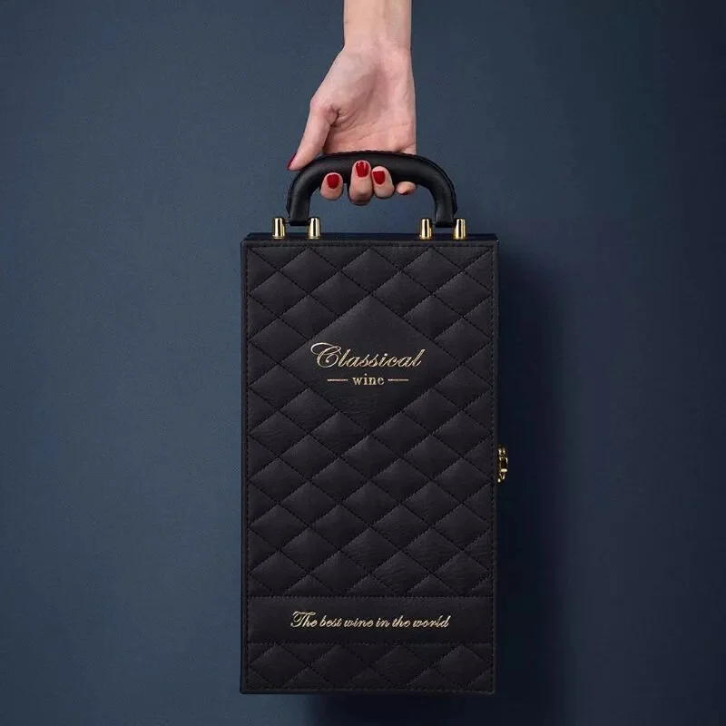 Wine Box for 2 Bottles, with Wine Accessories Included, Classical Wine | Boros Doboz 2 Palackhoz, Boros Kiegészítőkkel, Klasszikus Bor - Image 2