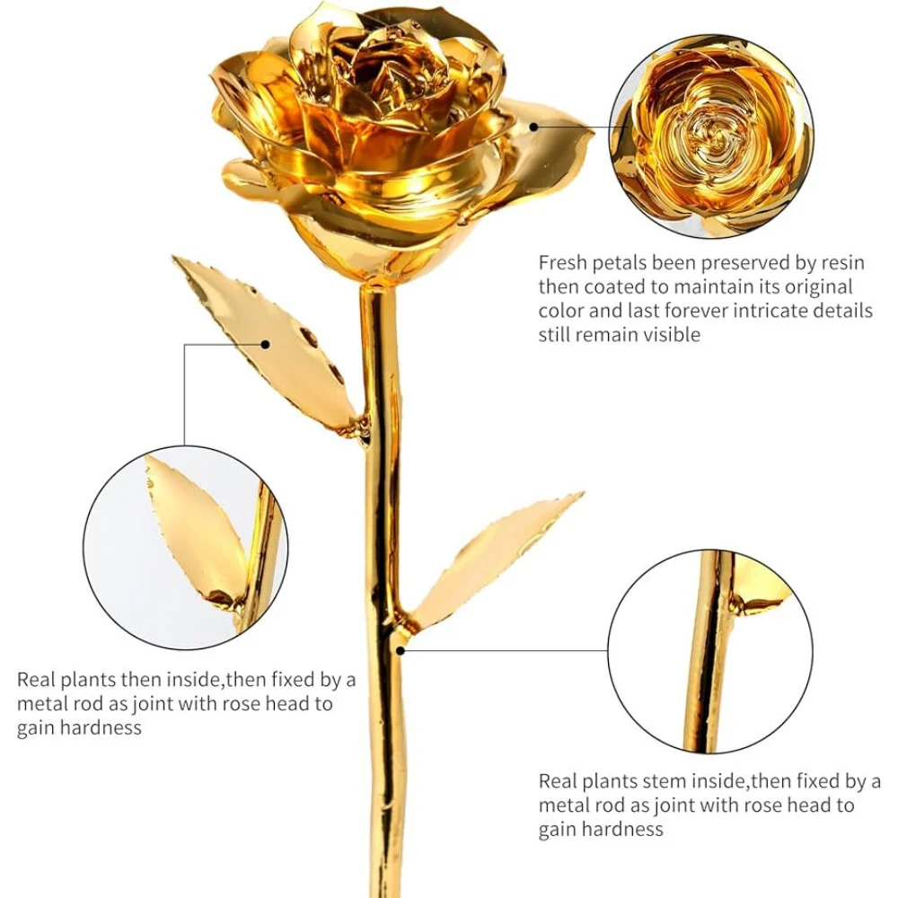 24k Aranyba Mártott Rózsa - Anyák napja - Image 2