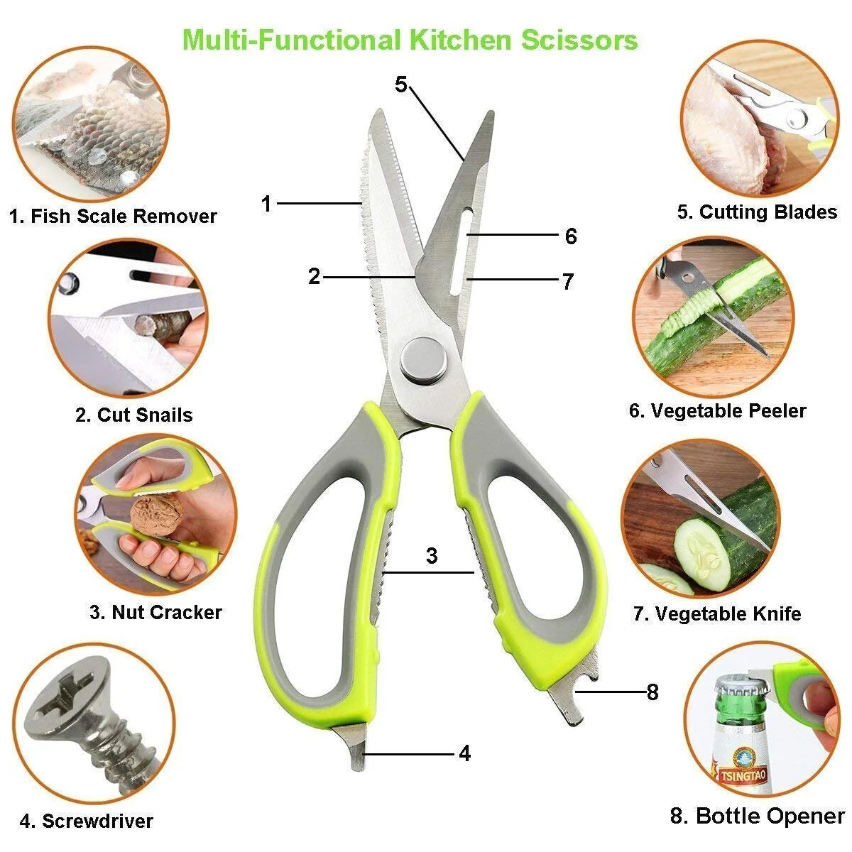 7-in-1 Multifunction Kitchen Scissors | Többfunkciós konyhai olló - Image 2