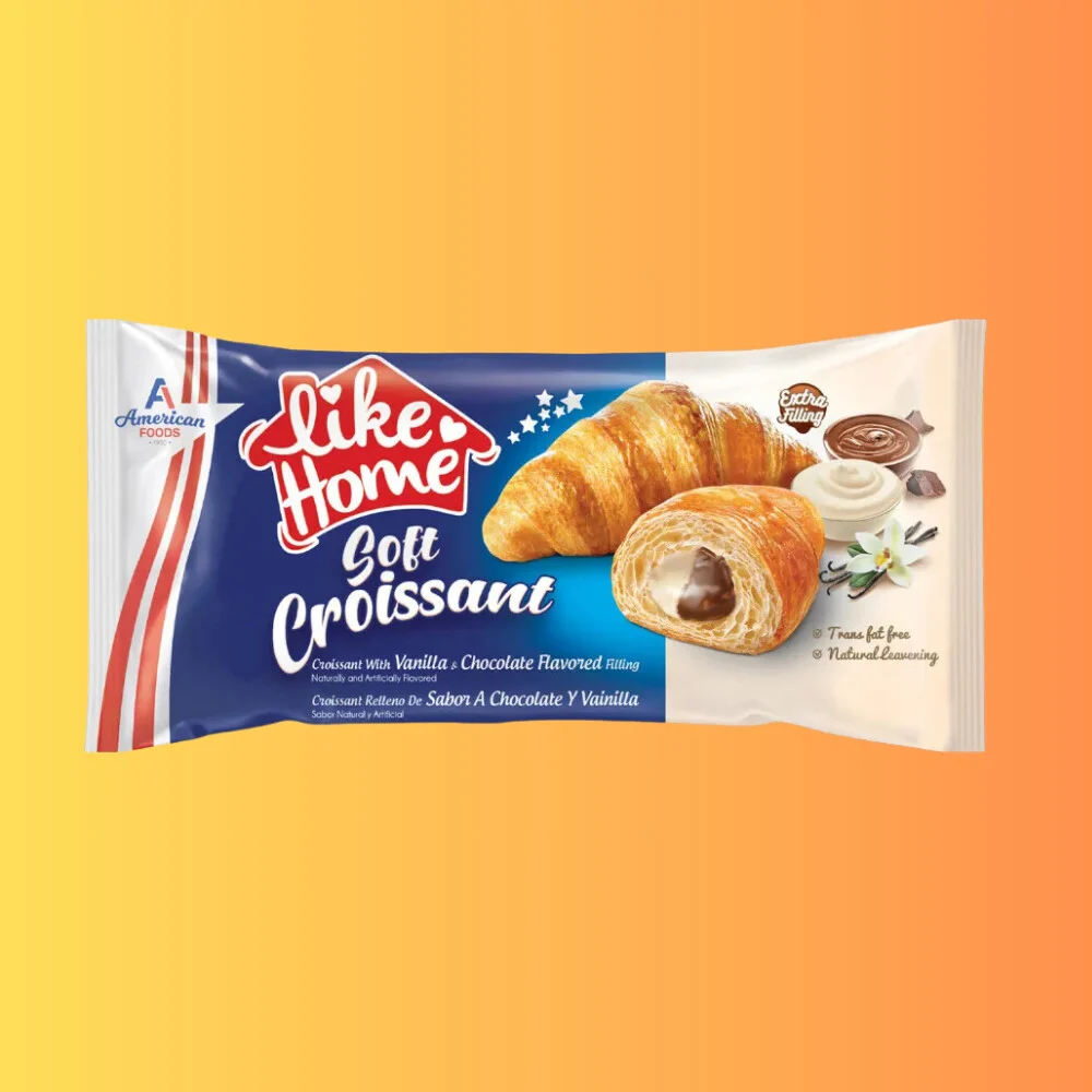 Like Home Soft Croissant Vanilla & Chocolate Filling I Vanília És Csokoládé Töltött Croissant 55g