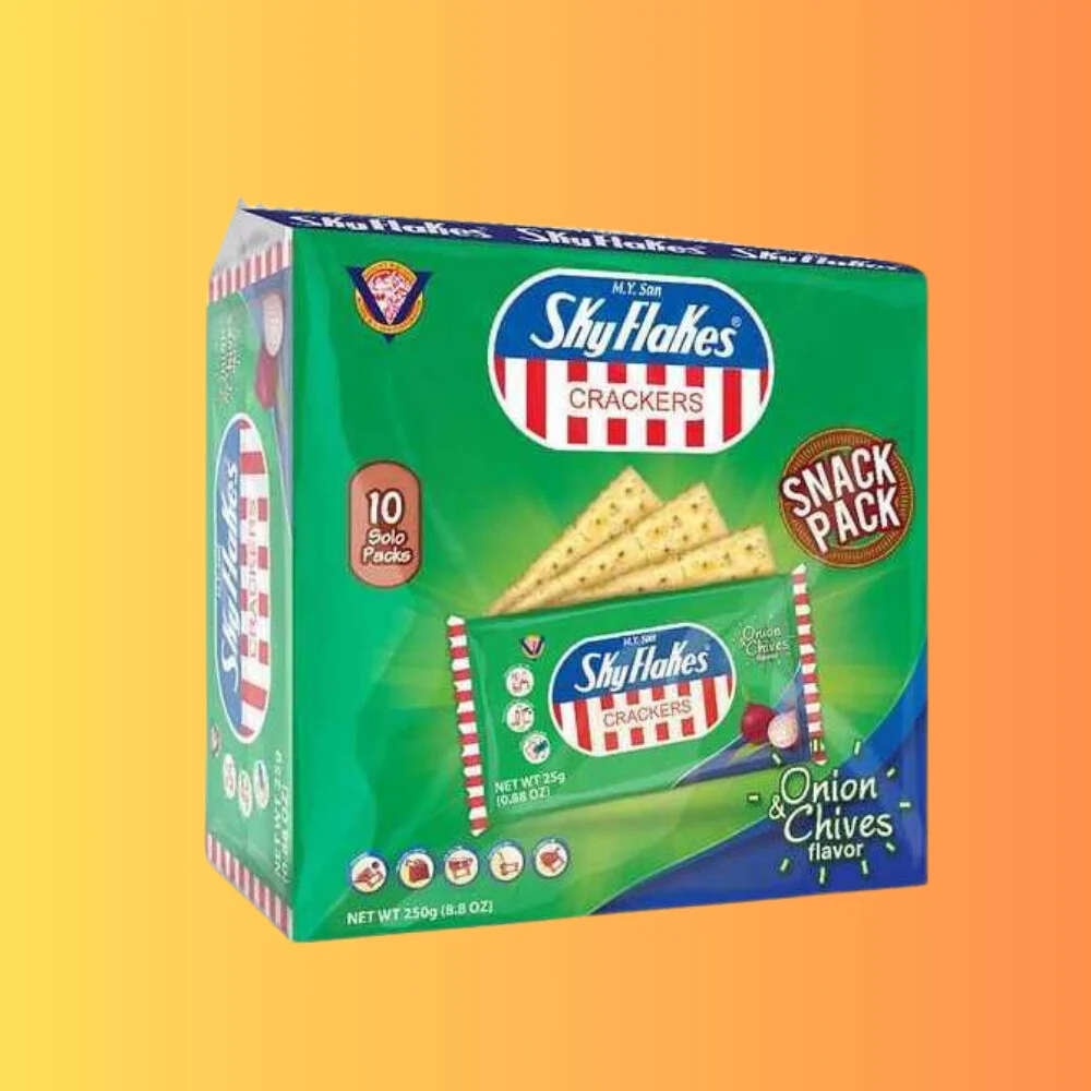 SkyFlakes Crackers Onion Chives | Hagyma és snidling ízű keksz 10x25g