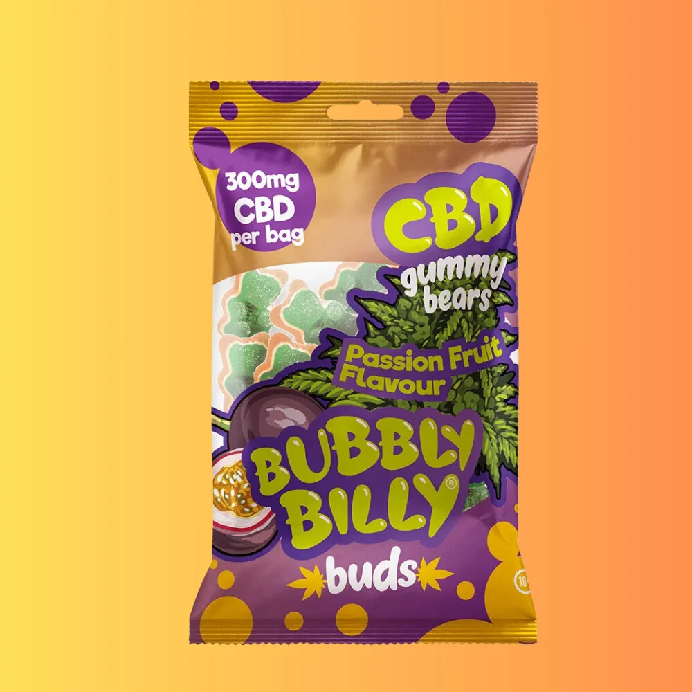 Bubbly Billy Buds Passion Fruit Gummy Bears I Passiógyümölcs ízű CBD Gumicukor - 300 mg
