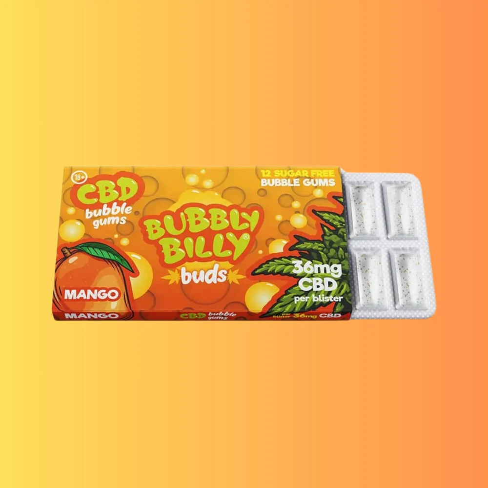 Bubbly Billy Buds Mango Flavoured Chewing Gum I Mangó Ízű Rágógumi - 36mg CBD
