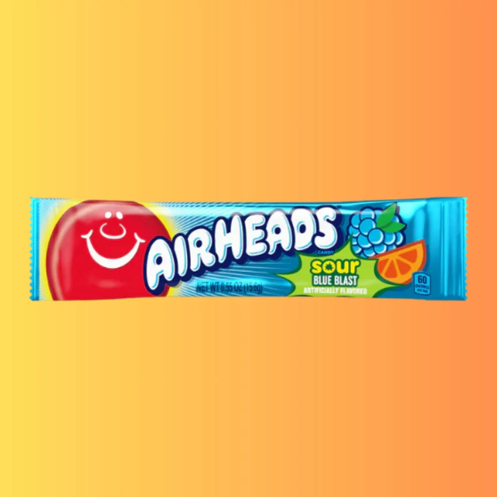 Airheads Bar Sour Blue Blast 16g I Savanyú Kék Ízű Rágós Cukorka