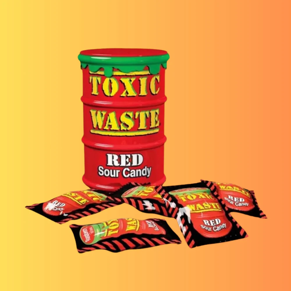 Toxic Waste Red Drum Sour Candies 42g I Piros Dobozos Savanyú Cukorkák