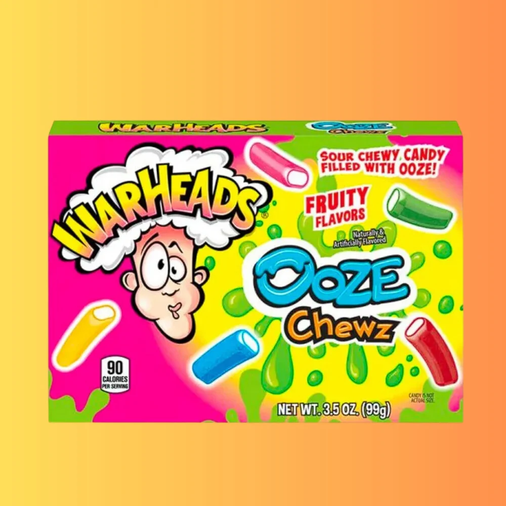 Warheads Ooze Chewz Sour Filled Candy I savanyú-gyömölcsös töltött cukorka 99g