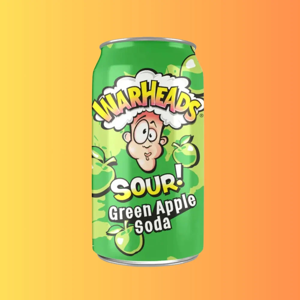 WarHeads Sour Green Apple Soda I Savanyú zöld alma szóda 355ml