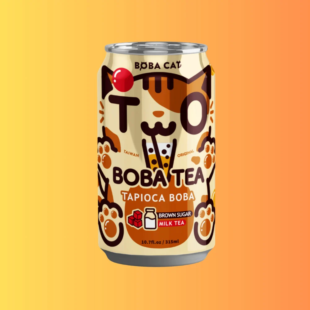 Boba Cat Milk Brown Sugar Tapioca Bubble Tea 315ml I Barna Cukros Tej Tapioka Bubble Tea