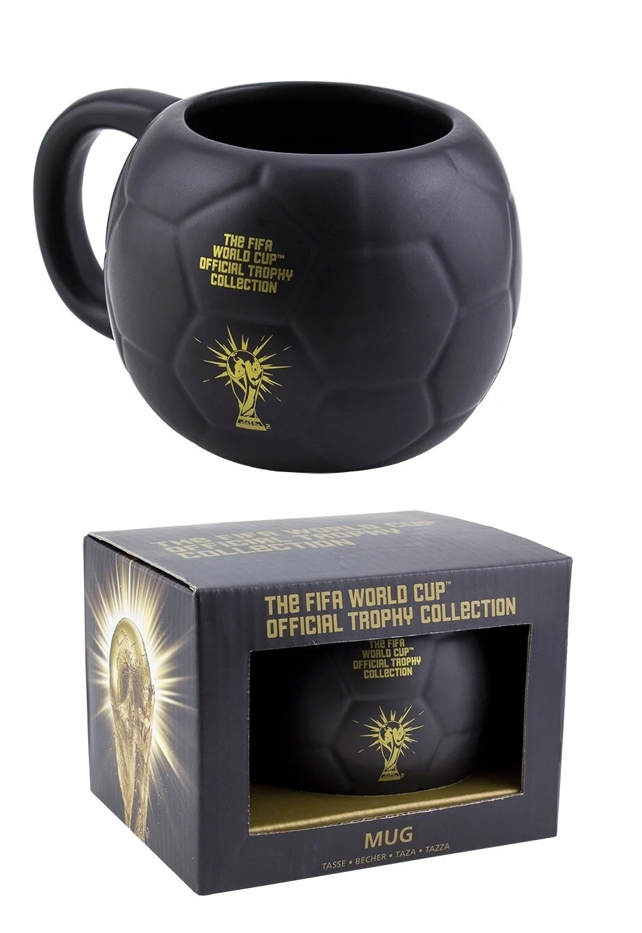 PALADONE FIFA FOOTBALL SHAPED MUG BLACK AND GOLD I Bögre