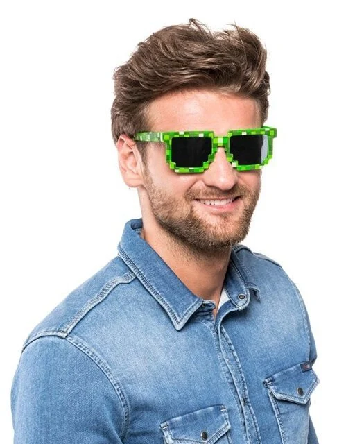 Minecraft Green pixel sunglasses