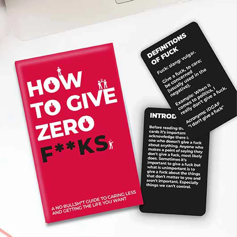How To Give Zero Fks Tippek és Tanácsok Kártyapakli I Tips and Advice Card Deck