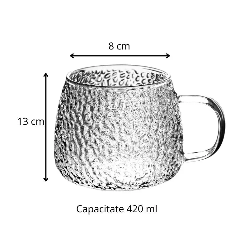 Pineapple Mug with Transparent Handle | Ananászmintás Bögre Átlátszó Füllel 420 ml - Image 2