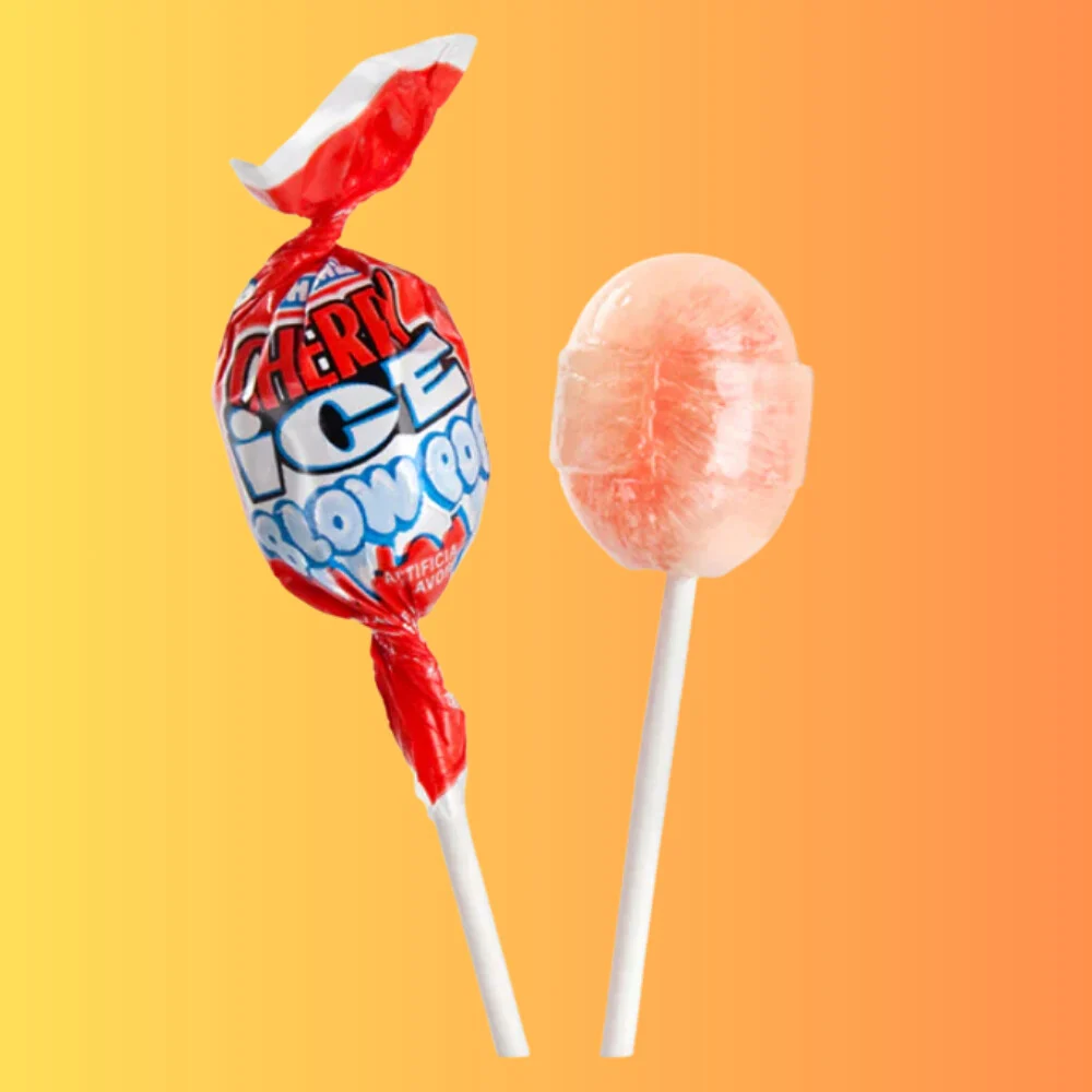 Blow Pops Cherry Ice 18g I Meggy Ízű Jégcukorka Rágógumival