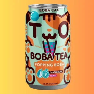 Boba Cat Fruity Cantaloupe Pear Popping Boba Tea 320ml I Sárgadinnye-Körte Ízű Gyöngyteás Ital