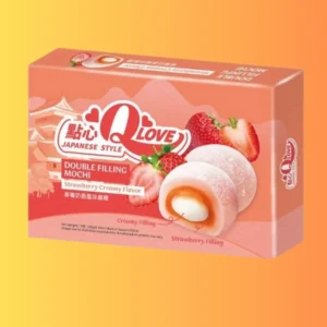 QLove Creamy Strawberry Double Filling Mochi 180g I Krémes Epres Dupla Töltésű Mochi