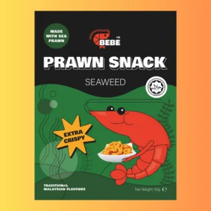 BEBE Prawn Snack Seaweed 50g I Alga Ízű Garnéla Snack
