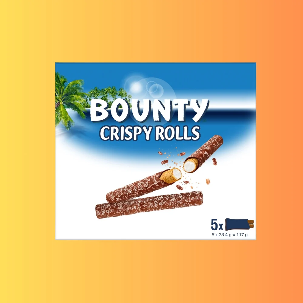 Bounty Crispy Rolls 5 Pack 117g I Kókuszos Ropogós Tekercs 5 Darabos Kiszerelés