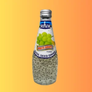 Riva White Grape Basil Seed Drink 290ml I Fehér Szőlő Ízű Ital Bazsalikommaggal (Thaiföld)
