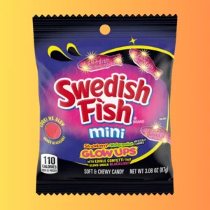 Swedish Fish Mini Glow Ups 87g I Mini Világító Hal Alakú Gyümölcsös Cukorka